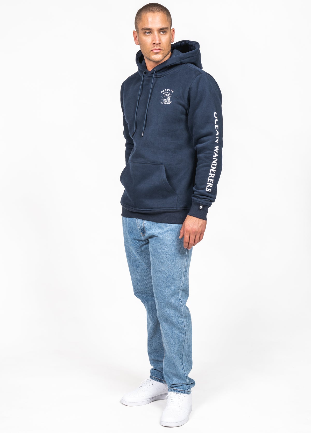 Navy blue hoodie - pull&bear