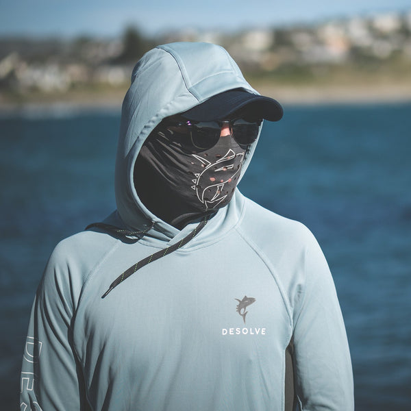 Fish Face Hoodie  Quick Drying Fishing Hoodie with Inbuilt Face